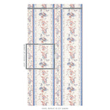 Schumacher Elena Paisley Stripe Blue Wallpaper