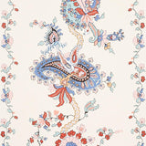 Schumacher Elena Paisley Stripe Blue Wallpaper