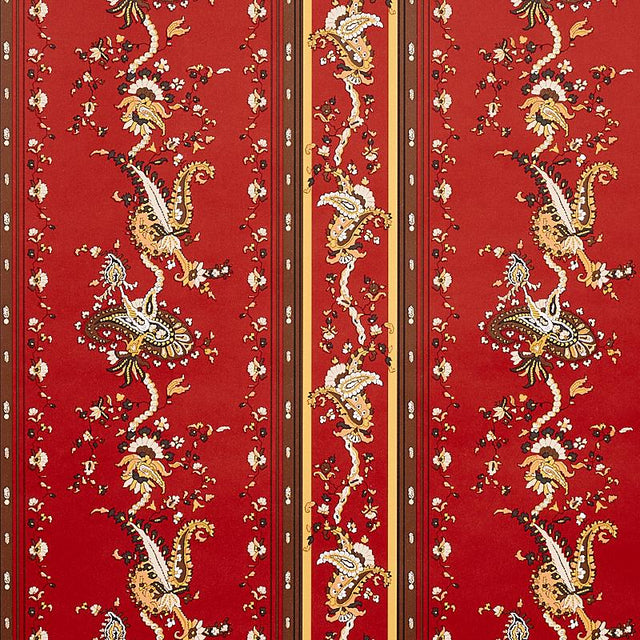 Schumacher Elena Paisley Stripe Pompeii Wallpaper