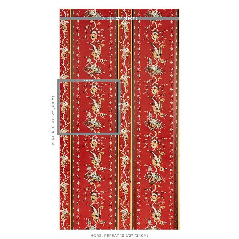Schumacher Elena Paisley Stripe Pompeii Wallpaper