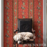 Schumacher Elena Paisley Stripe Pompeii Wallpaper