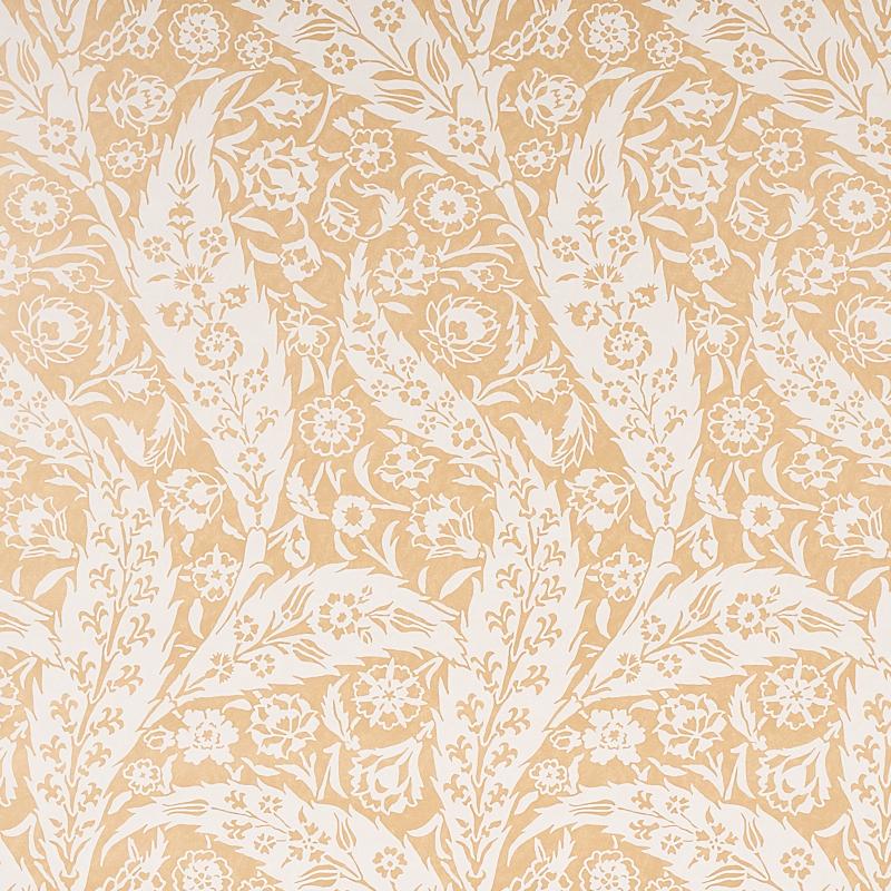 Schumacher Saz Paisley Ochre Wallpaper