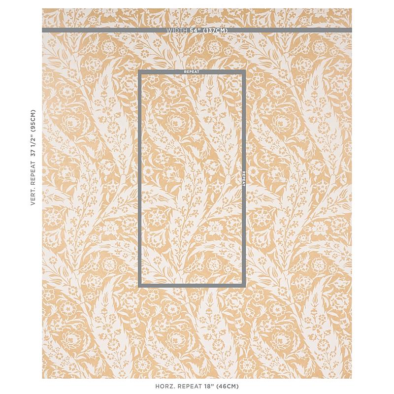 Schumacher Saz Paisley Ochre Wallpaper