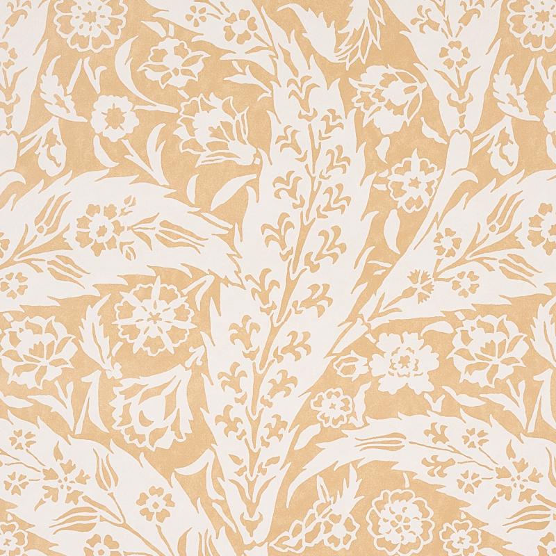 Schumacher Saz Paisley Ochre Wallpaper