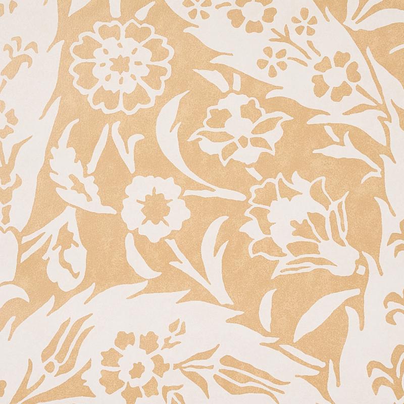 Schumacher Saz Paisley Ochre Wallpaper