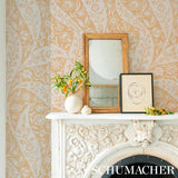 Schumacher Saz Paisley Ochre Wallpaper