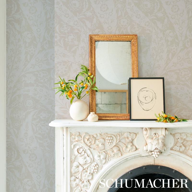 Schumacher Saz Paisley Ivory Wallpaper