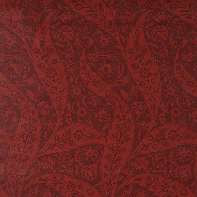 Schumacher Saz Paisley Burgundy Wallpaper