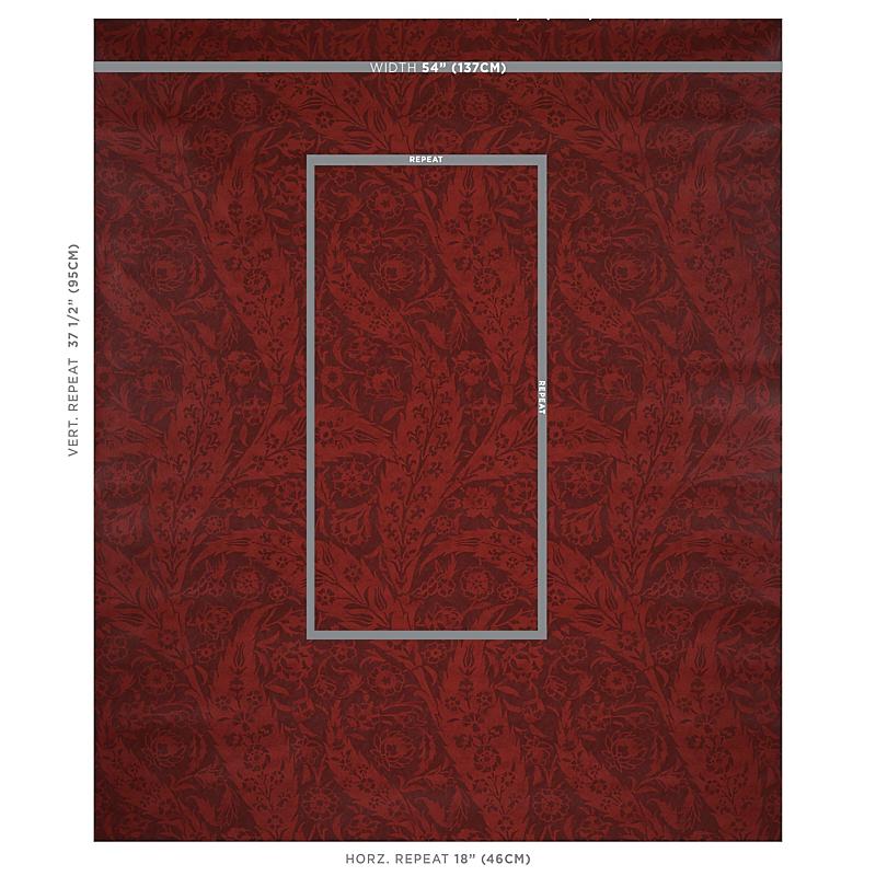 Schumacher Saz Paisley Burgundy Wallpaper