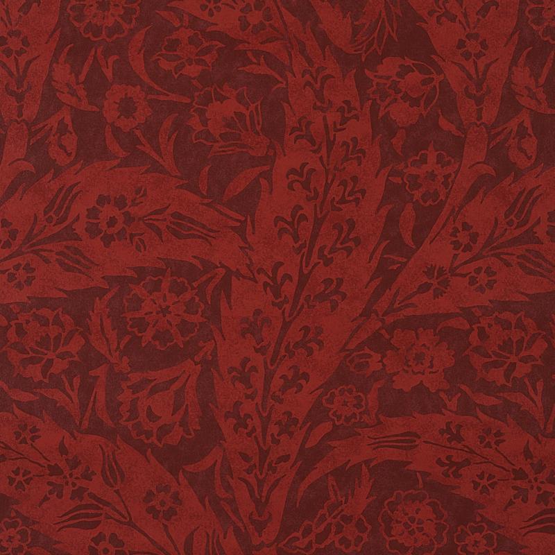 Schumacher Saz Paisley Burgundy Wallpaper