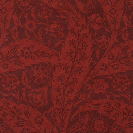 Schumacher Saz Paisley Burgundy Wallpaper