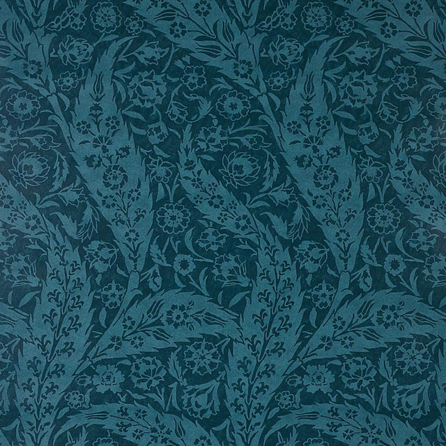 Schumacher Saz Paisley Peacock Wallpaper