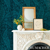 Schumacher Saz Paisley Peacock Wallpaper