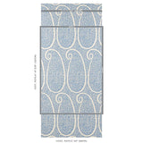 Schumacher Ambala Paisley Sisal Bright Blue Wallpaper