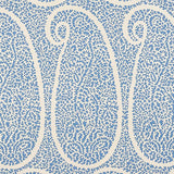 Schumacher Ambala Paisley Sisal Bright Blue Wallpaper