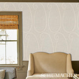 Schumacher Ambala Paisley Sisal Slate Wallpaper
