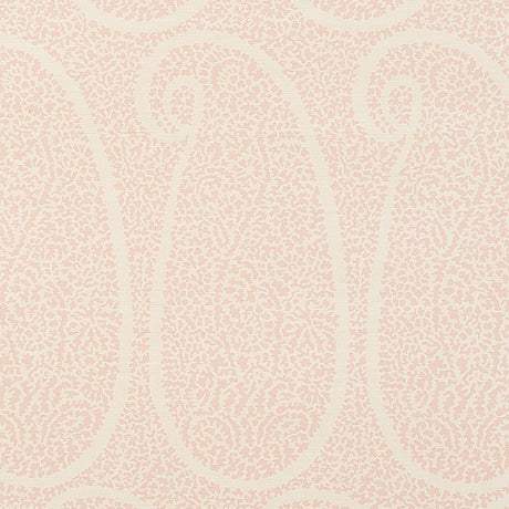 Schumacher Ambala Paisley Sisal Blush Wallpaper