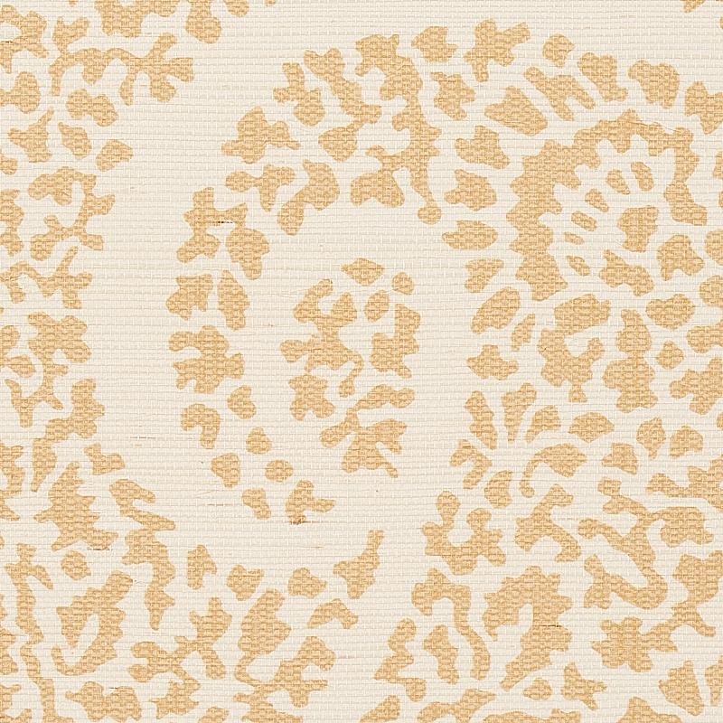 Schumacher Ambala Paisley Sisal Straw Wallpaper