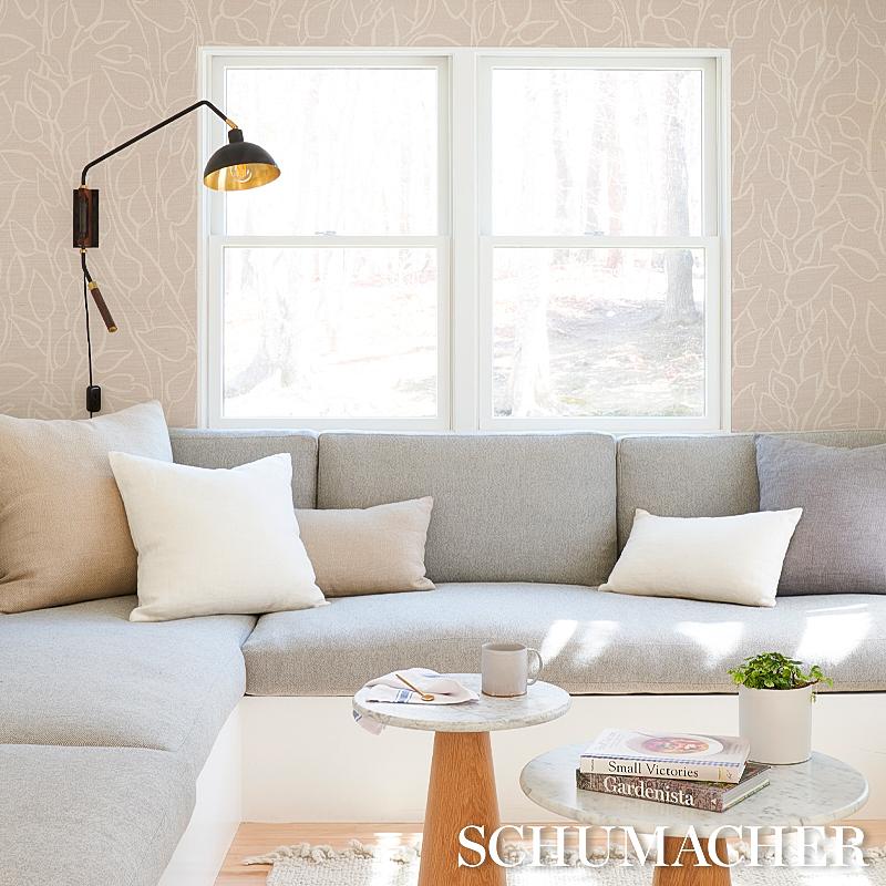 Schumacher Solandra Vine Sisal Grey Wallpaper