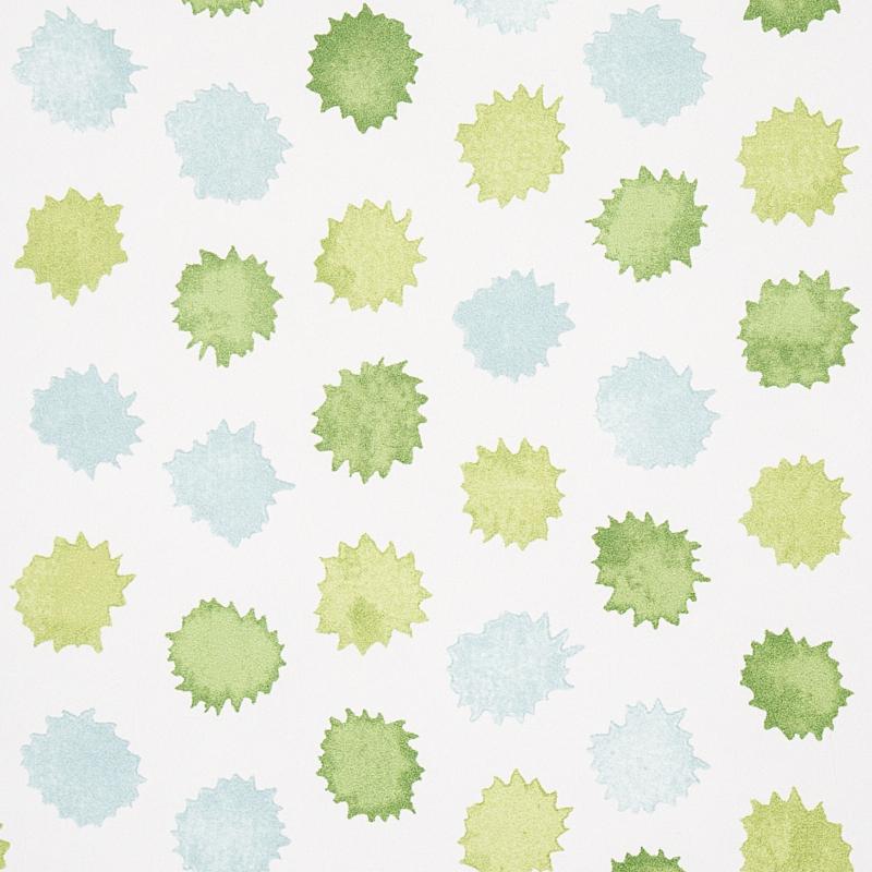 Schumacher Mini Bursts Green & Blue Wallpaper
