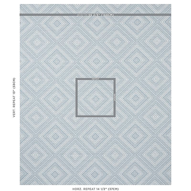 Schumacher Tortola Indoor/Outdoor Sky Fabric