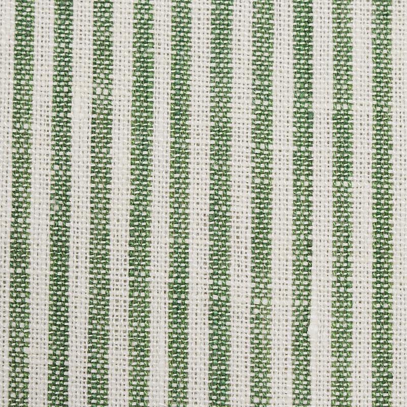 Schumacher Wesley Ticking Stripe Green Fabric