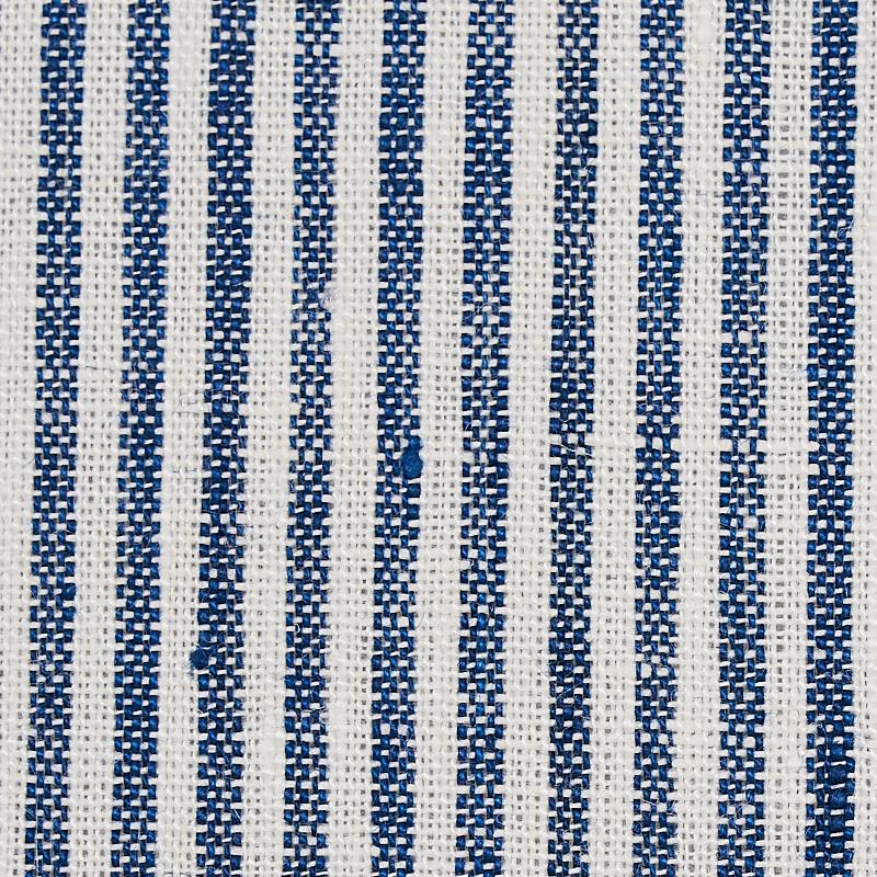 Schumacher Wesley Ticking Stripe Indigo Fabric
