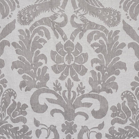 Schumacher Anna Damask Grey Fabric