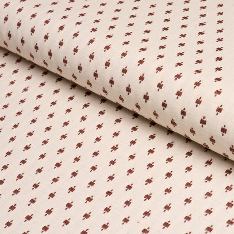 Schumacher Barlow Light Brown On Ivory Fabric