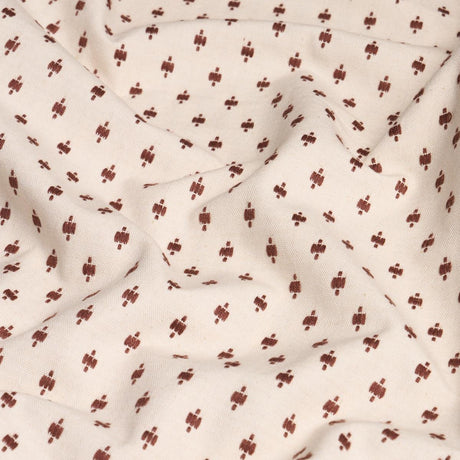 Schumacher Barlow Light Brown On Ivory Fabric