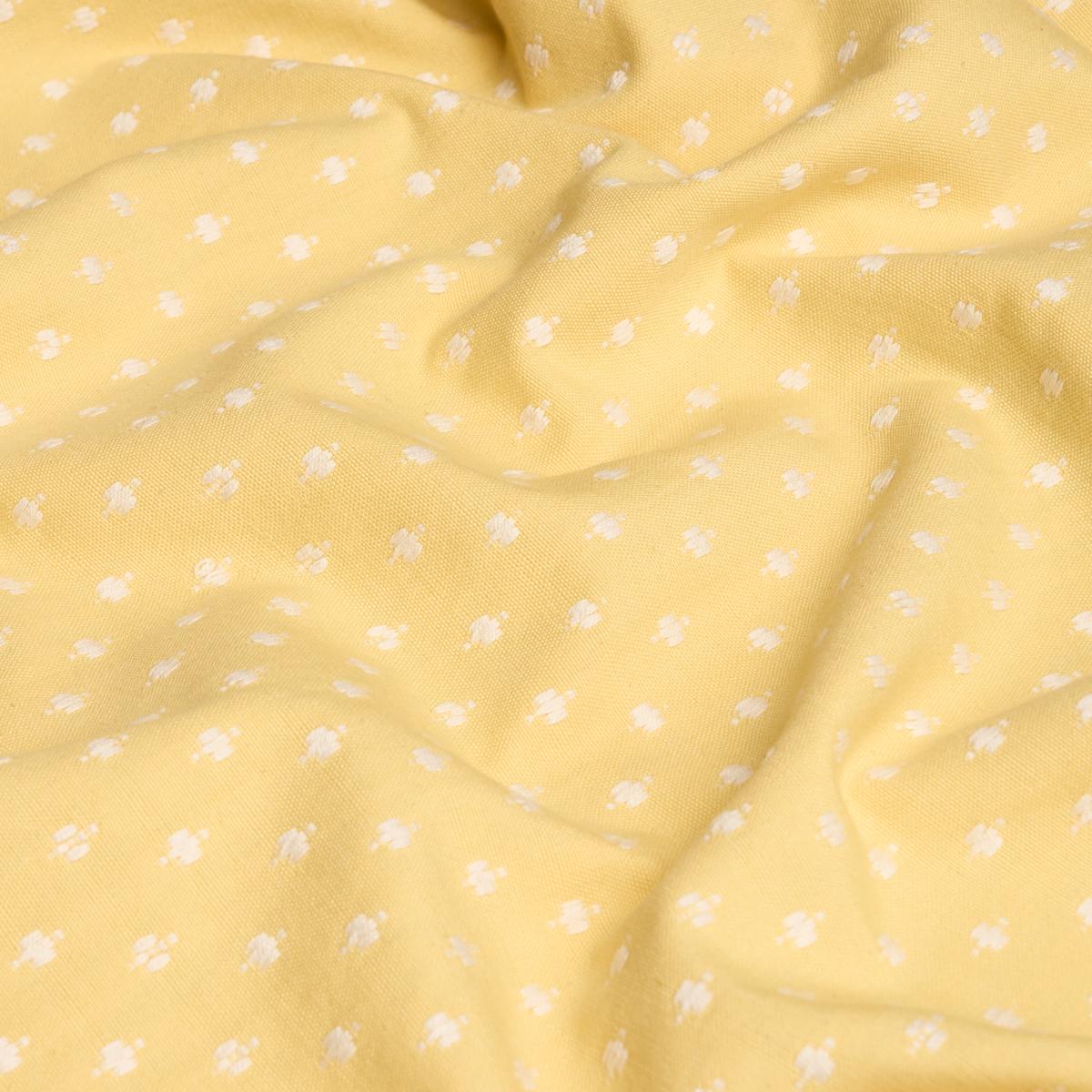 Schumacher Barlow Ivory On Yellow Fabric