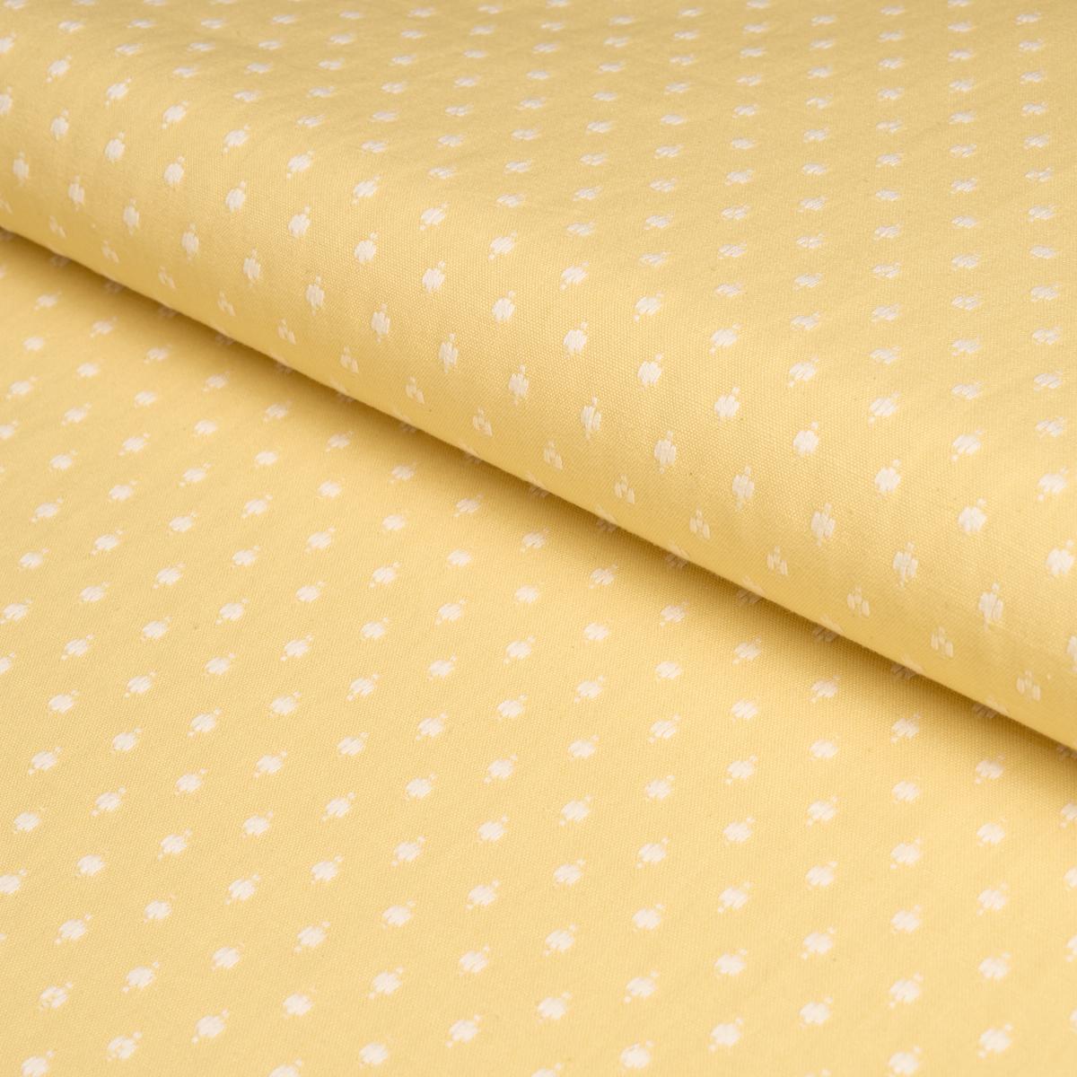 Schumacher Barlow Ivory On Yellow Fabric