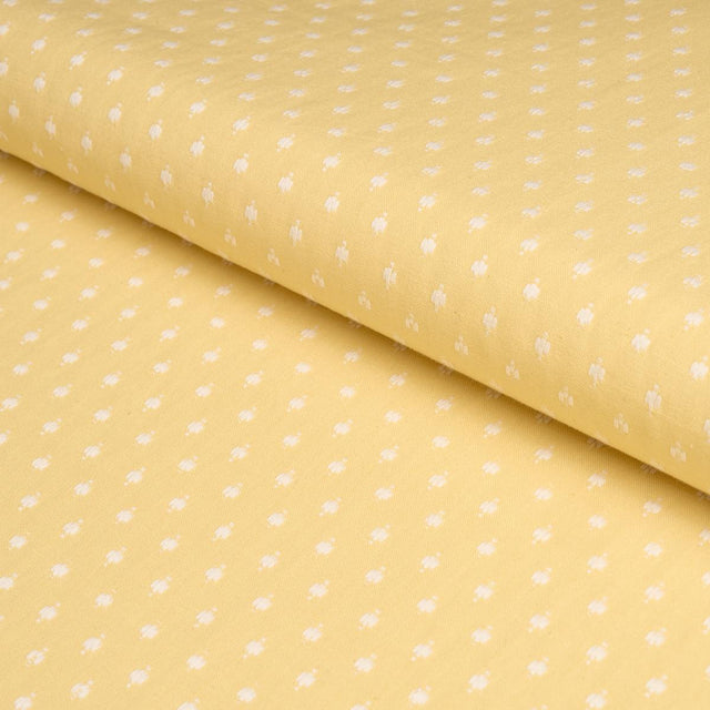 Schumacher Barlow Ivory On Yellow Fabric