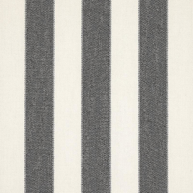 Schumacher Blumont Stripe Indoor/Outdoor Charcoal Fabric