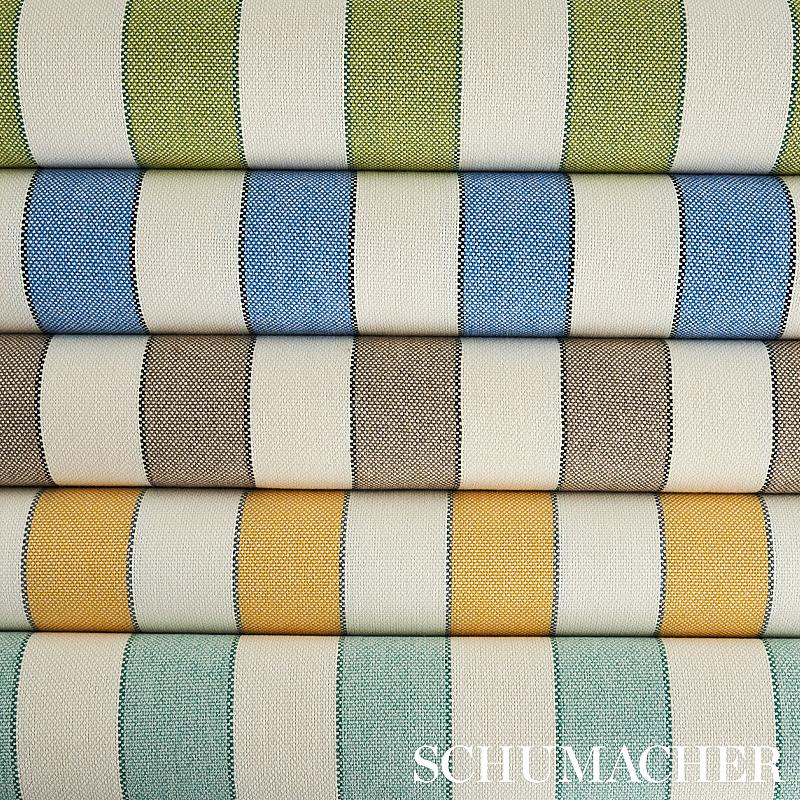 Schumacher Blumont Stripe Indoor/Outdoor Charcoal Fabric