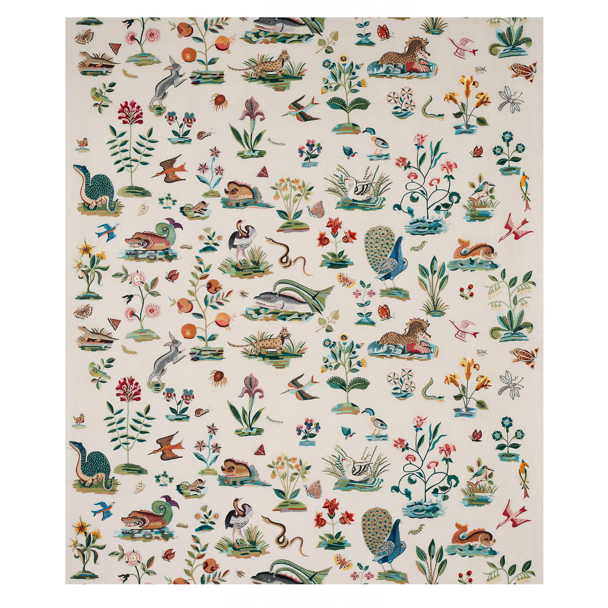 Schumacher Royal Silk Embroidery Multi Fabric