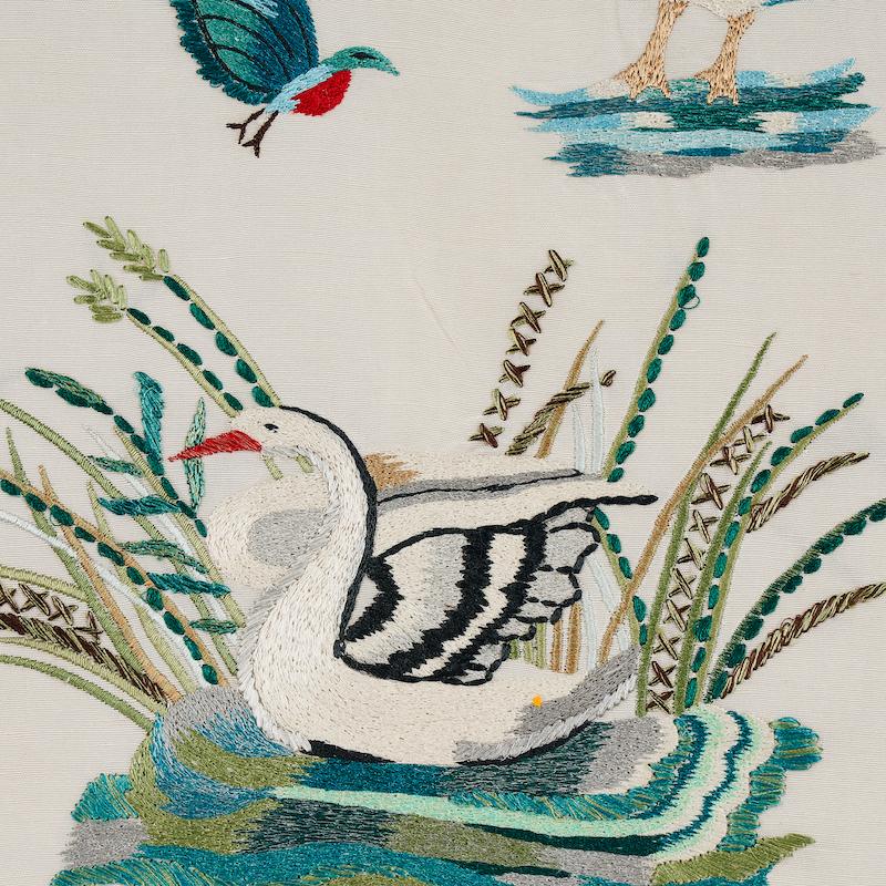 Schumacher Royal Silk Embroidery Multi Fabric