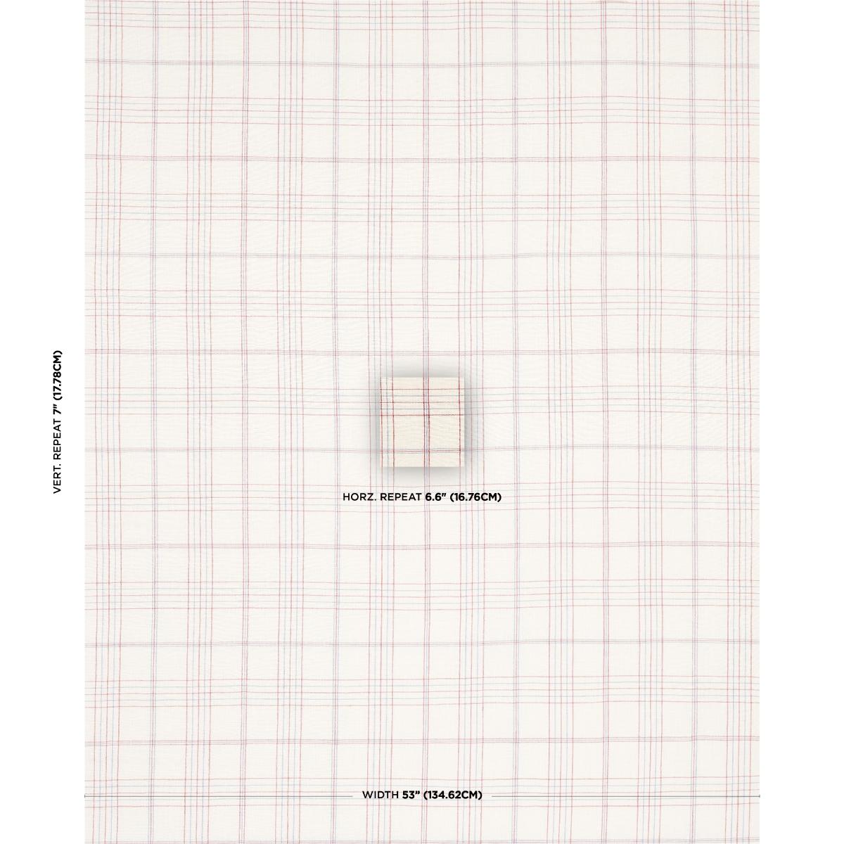 Schumacher Nils Plaid Linen Red Fabric