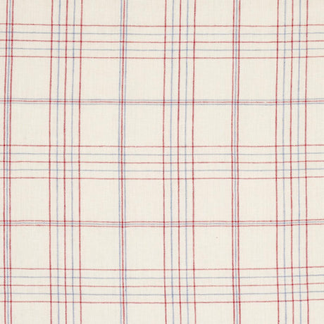 Schumacher Nils Plaid Linen Red Fabric