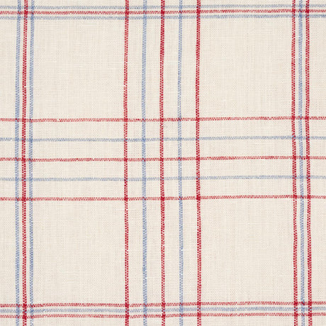 Schumacher Nils Plaid Linen Red Fabric