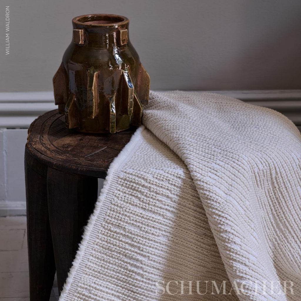 Schumacher Anni Textured Wool Ivory Fabric