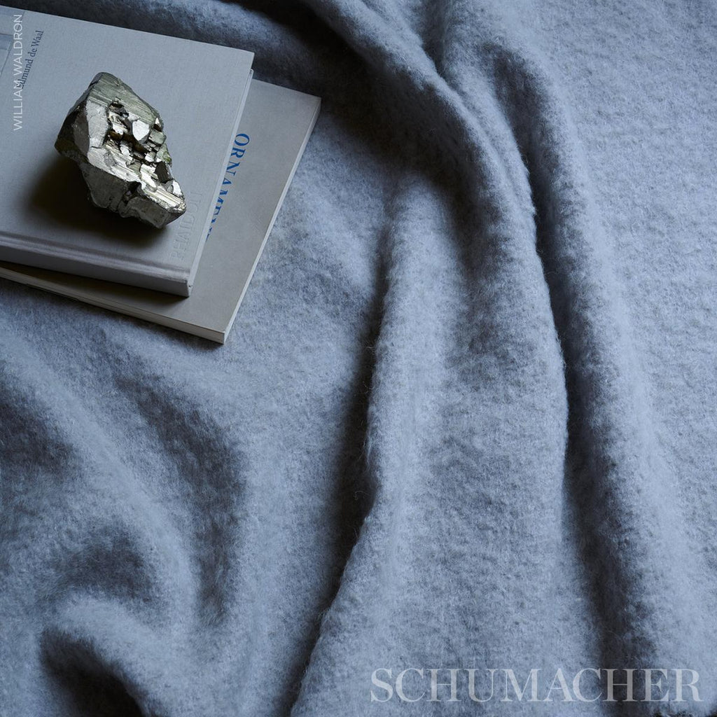 Schumacher Otti Silk Mohair & Wool Navy Fabric