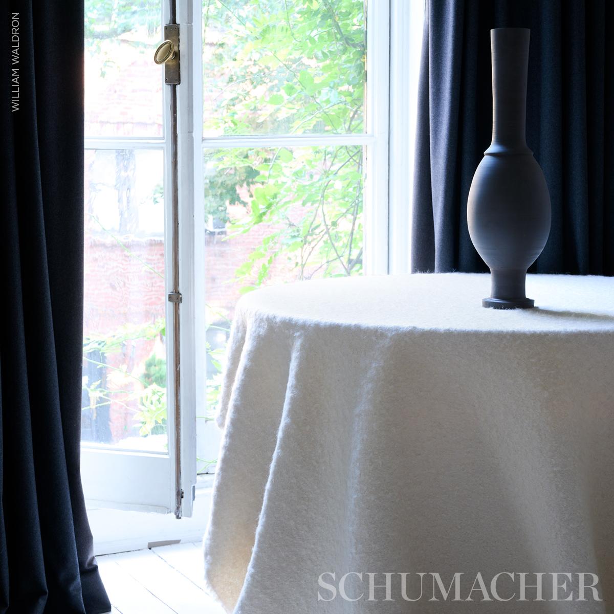 Schumacher Otti Silk Mohair & Wool Ivory Fabric