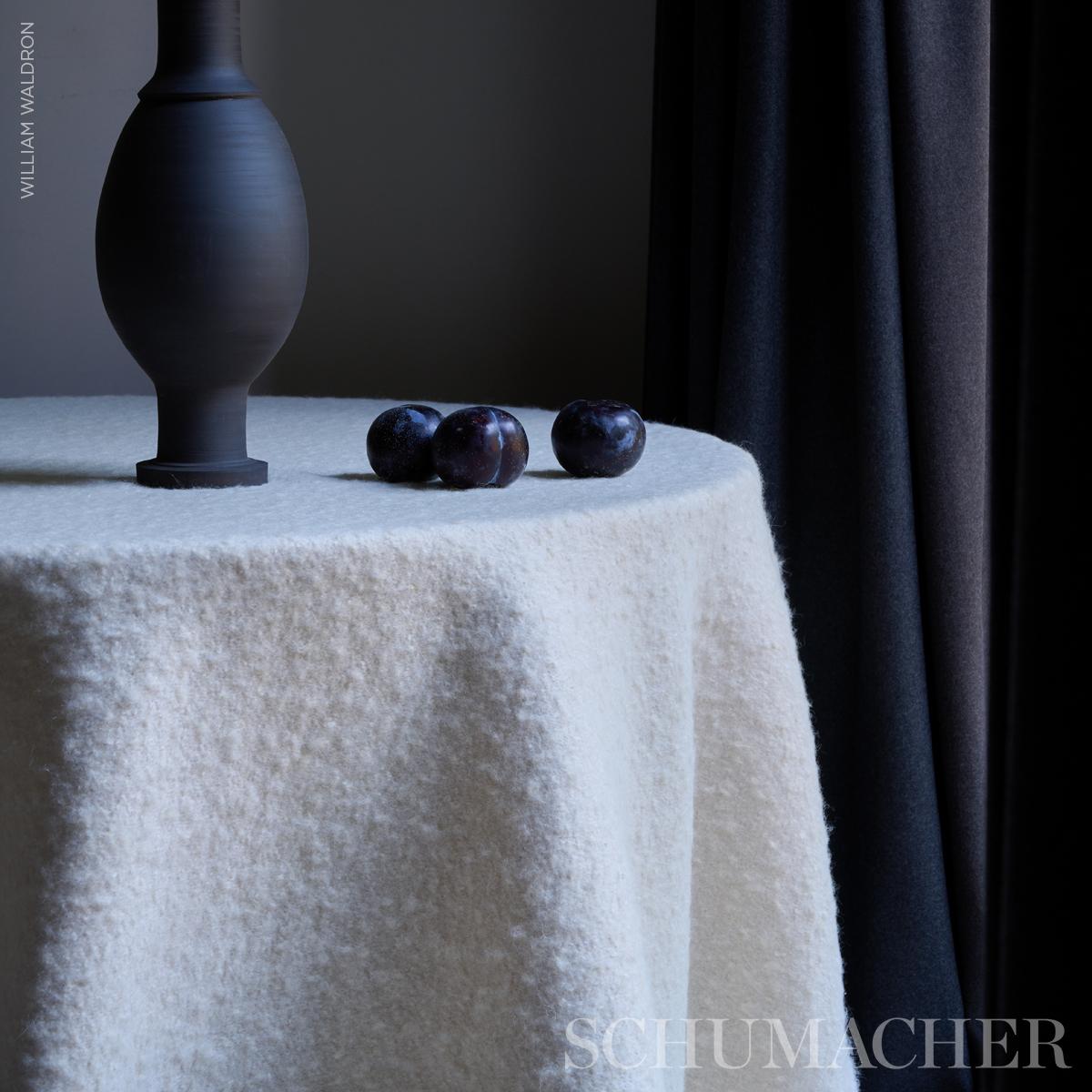 Schumacher Otti Silk Mohair & Wool Ivory Fabric