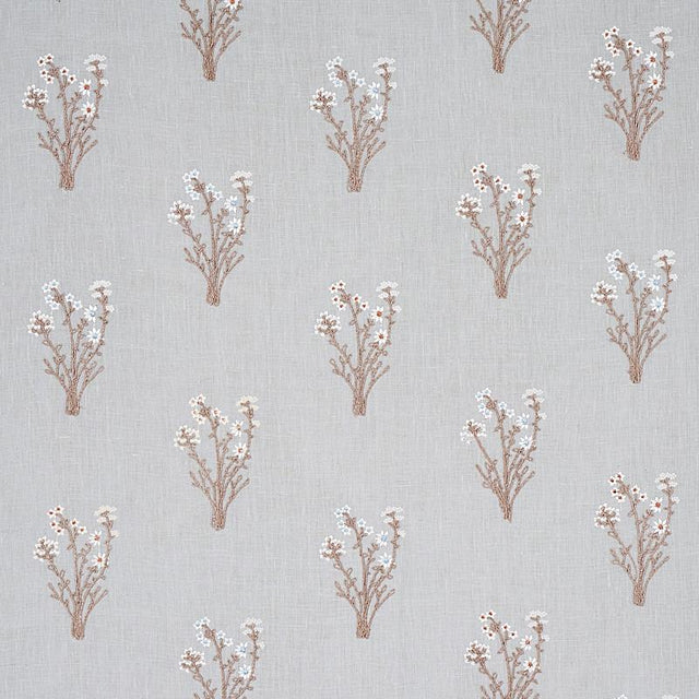 Schumacher Stora Embroidery Mineral Fabric