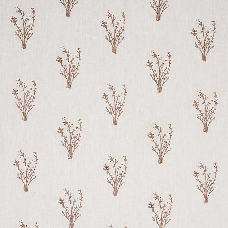 Schumacher Stora Embroidery Ivory Fabric