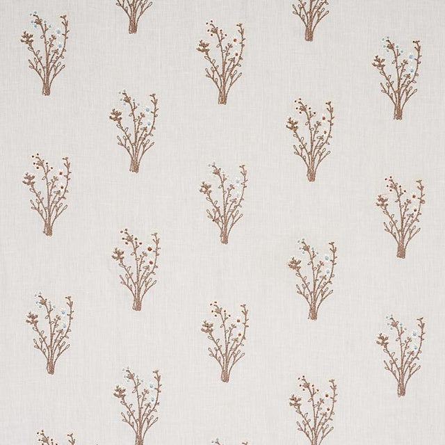 Schumacher Stora Embroidery Ivory Fabric