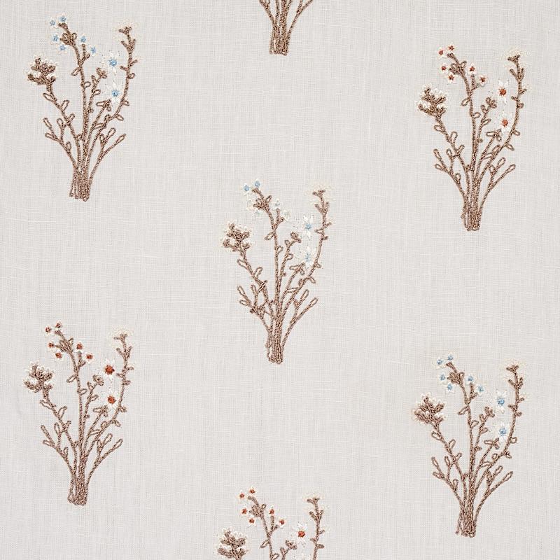 Schumacher Stora Embroidery Ivory Fabric
