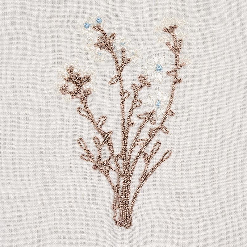 Schumacher Stora Embroidery Ivory Fabric