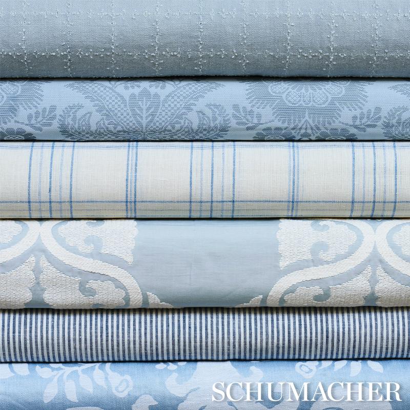 Schumacher Greta Damask Blue Fabric